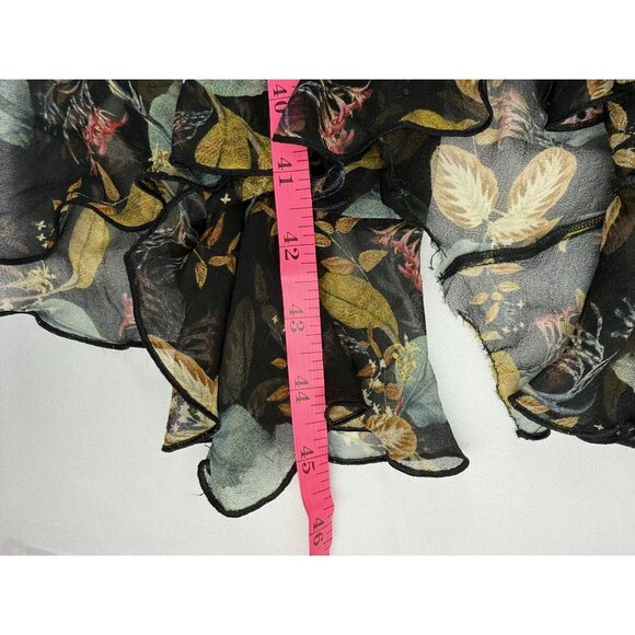 Nicholas Ava Floral Ruffled Cold Shoulder Silk Chiffon Wrap Dress Size 6 $750 - Picture 7 of 11